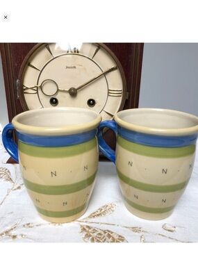 Pfaltzgraff The Secrets of Pistoulet French Stoneware Two Mug Set